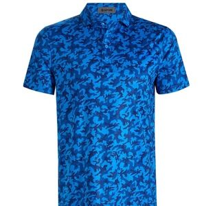 G/Fore Men's Medium Lisbon Mapped Icon Camo Tech Jersey Polo MSRP $120